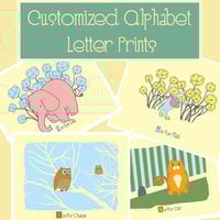 Image 1 of Customized Name Alphabet Letter Prints