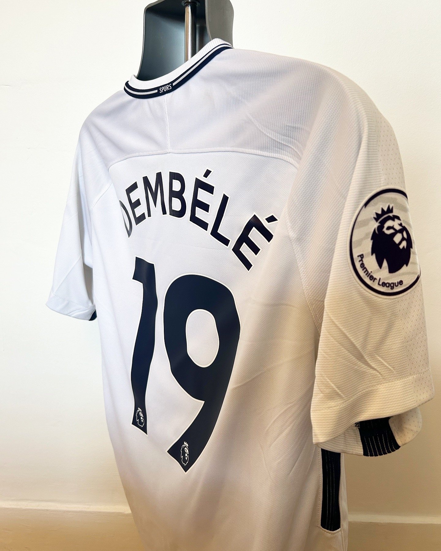 Image of Tottenham Hotspur “DEMBELE 19” 2017/18 Home Shirt + PL patches (M)