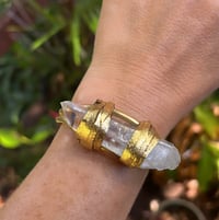Image 3 of CLEAR LEMURIAN QUARTZ sold brass cuffs