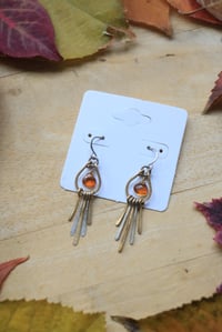 Image 2 of Mixed Metal Citrine Hammered Fringe Earrings