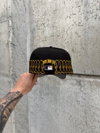 Image 3 of BLACK ASG PATCH PITTSBURGH PIRATES CUSTOM FITTED CAP