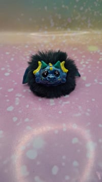 Image 1 of Blue and hunter green Fluffennutter keychain 