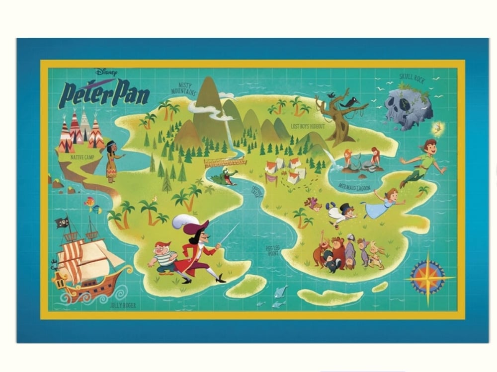 Image of Peter pan disney maps wdi pin set le 400