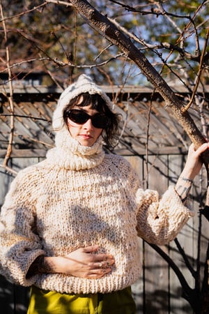 Image of Ferris Balaclava Hood (Limited Merino wool, shown in Turmeric, more colours)