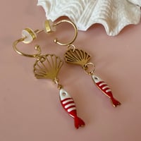 Image 2 of Little Fish and Shell Half Hoops