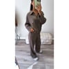Mocha zip up collar tracksuit 