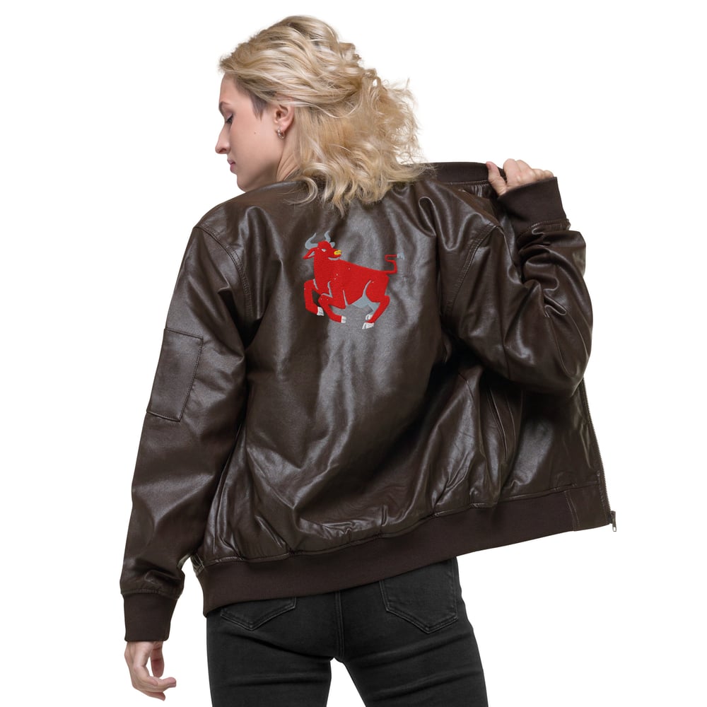 ZEN EXP - Red Bull Leather Bomber Jacket