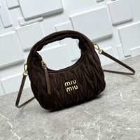 Image 1 of MM Runched Bag - Chocolate