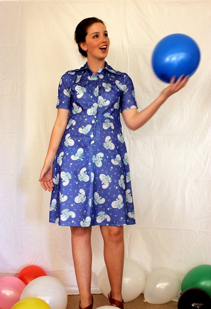 Image of 1970's 'Away with the clouds' dress
