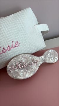 Image 1 of Personalised Diamante Mini Hairbrush