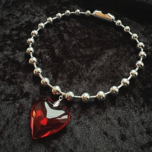 Image of Ruby Heart Choker Necklace