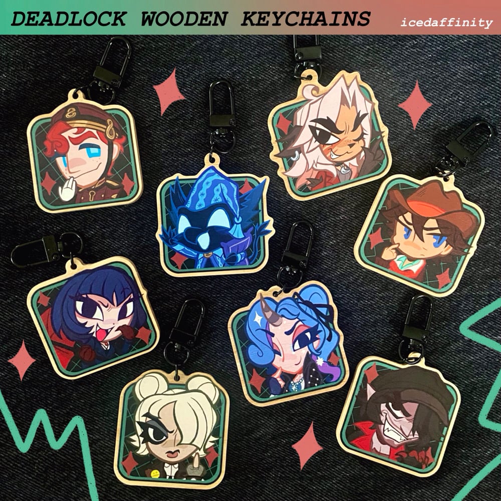 Image of Deadlock Wooden Keychains