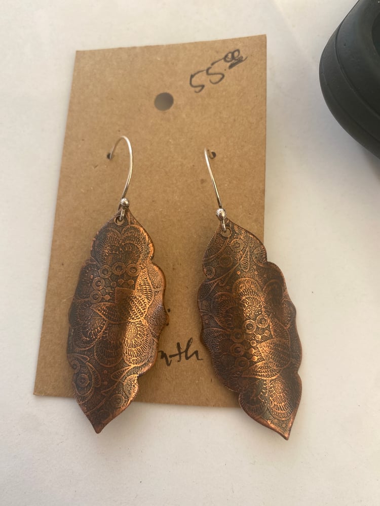 Image of Lace print earrings for Anthony 