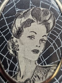 Image 3 of Vintage Brooches-  1940s engravings page & preserved spider webs - 7