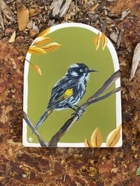 Image 1 of New Holland honeyeater Ceramic Arch Wall Painting