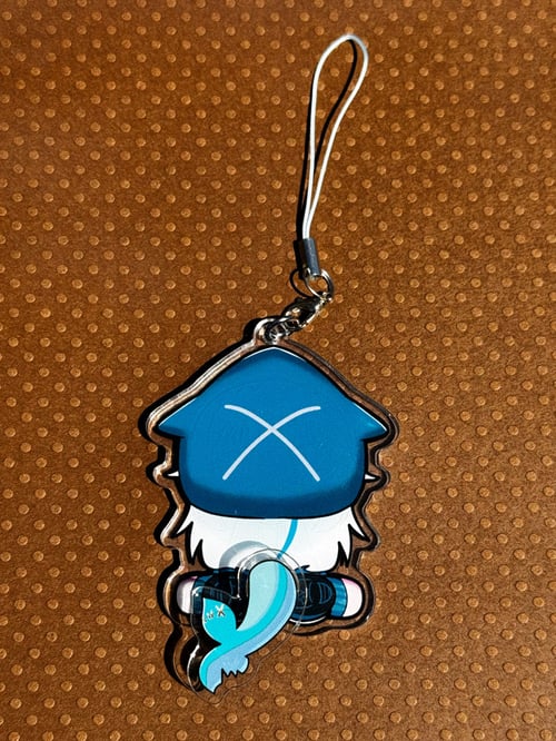 Image of Gura tail wagging acrylic keychain