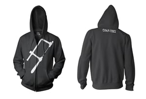 Image of black zipper front hoodie (seconds*)