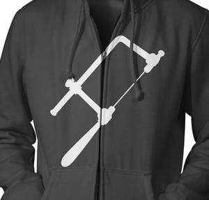 Image of black zipper front hoodie (seconds*)