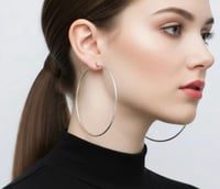 Image 3 of Silver Hoop Earrings