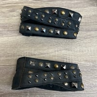Image 7 of CIRCLE G two in one distressed black studded round tie ankle boots