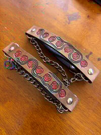 Image 2 of ANTIQUE BROWN- SNAKES N ROSES BOOT STRAPS