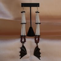 Image 1 of Bat Wings Dentalium Earrings