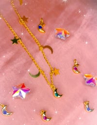 dainty moon and star necklace 
