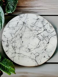 Image 1 of 14" Lazy Susan Turntable Epoxy Resin Art 'The Judgement'