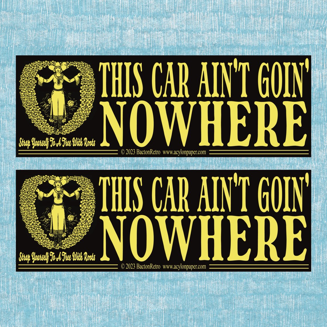 Image of This Car Ain’t Goin’ Nowhere - Bunper Stickers