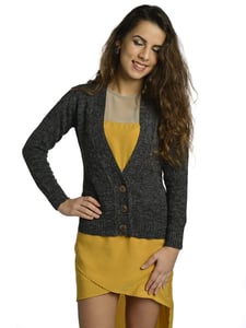 Image of Deep V Button-Up Sweater