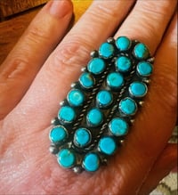 Image 1 of Vintage large snake eye turquoise ring 