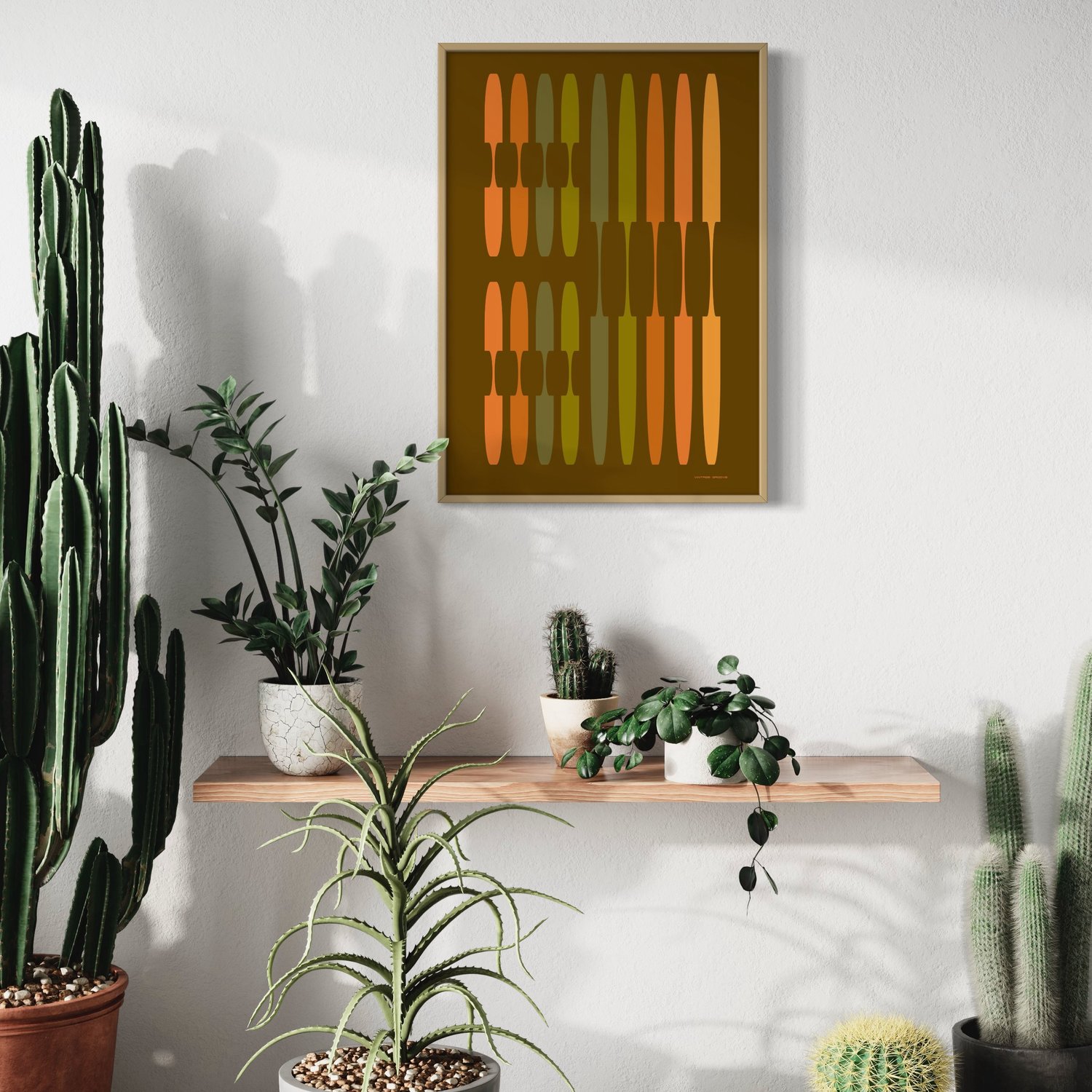 Image of 'Partition' in Green & Orange 250gsm Matt Art Print