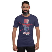 Image 5 of MERICA T-SHIRT RED, WHITE, AND BLUE USA 4TH OF JULY MERMORIAL DAY COAST 2 COAST BEARDS