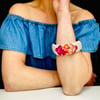 Leather Floral Bracelet