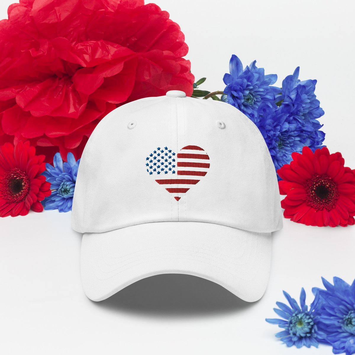 Image of Love America Dad hat White
