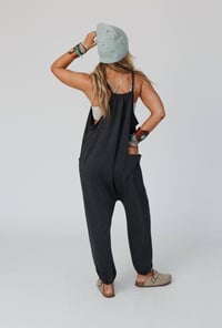 Image 4 of Comfort Zone Pocket Jumpsuit- Charcoal