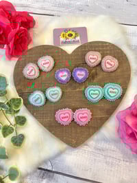 Image 1 of Hot Pink Heart Studs