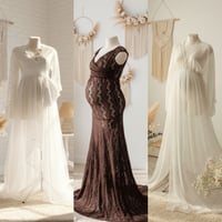 Image 1 of Photo props set - neutral dress for maternity photoshoot