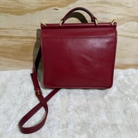 Image 2 of COACH Willis Bag Red Leather 2Way Vintage  Crossbody Handbag