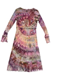 Image 13 of XL Rib Knit Long-Sleeve Dress in Autumn Spiral Ice Dye