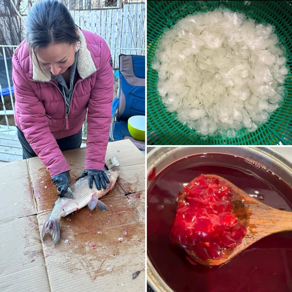 Image of Dyed fish scales - Mixed blue
