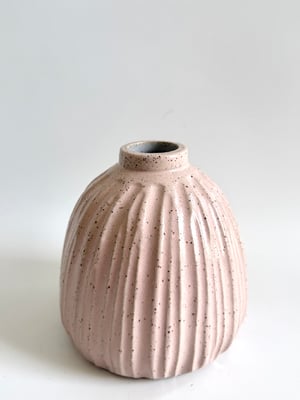 Image of Pink carved vase 
