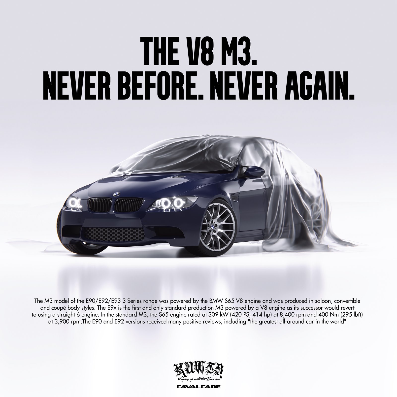 Keeping Up With The Bavarians — E90 M3 Classic Advertisement Poster