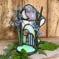 Image 2 of Iridescent Purple Floral Mushie Cottage Candle Holder 