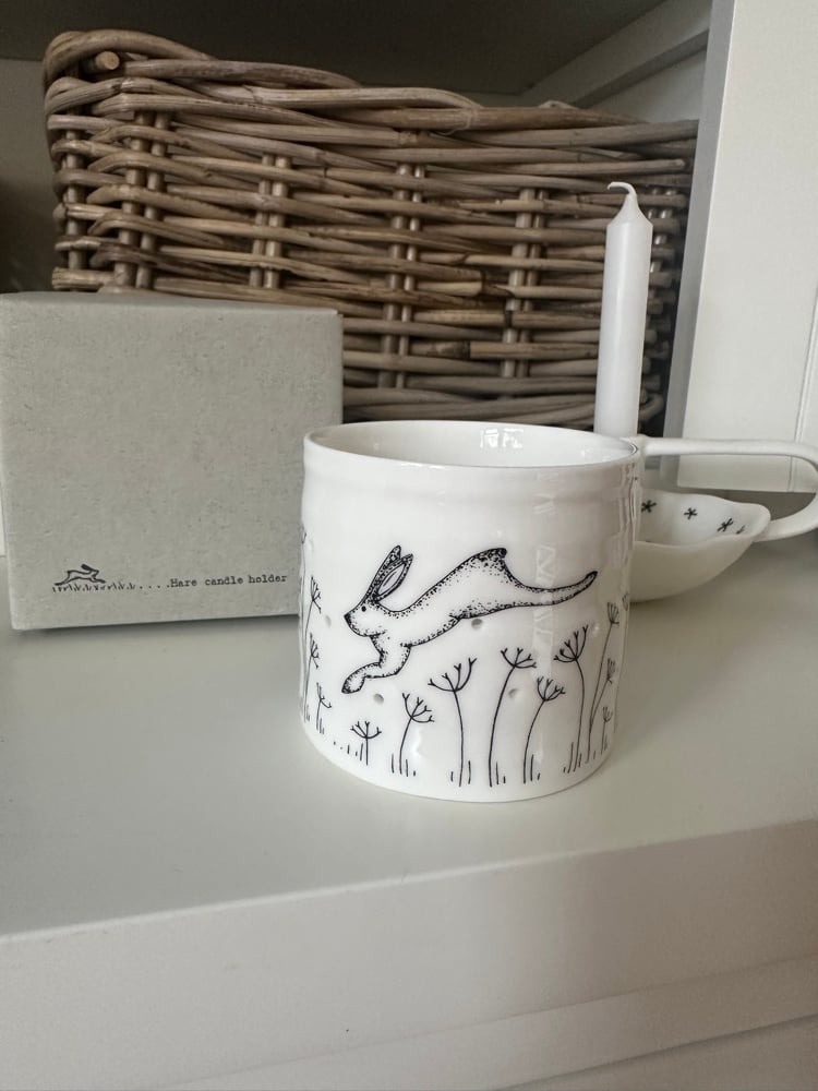 Image of HARE T-LIGHT HOLDER IN GIFT BOX