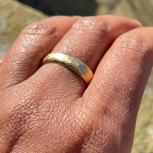 Image of 18ct Gold Wide Textured Wedding Band