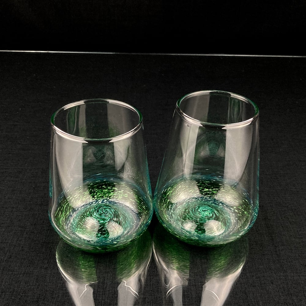 Image of Frit Tumbler - Experimental Green #5 set no.1