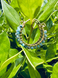 Image 4 of LUCIDA — Blue Apatite Swing Hoop Earrings
