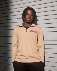 Image 1 of Cream and Pink 1/4 Zip Up 