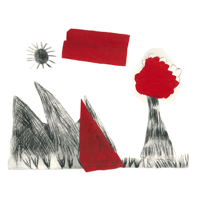 Image 2 of Original Landscape Drypoint with Chine-collé